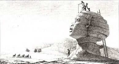 Denon : "Le Sphinx près des pyramides"