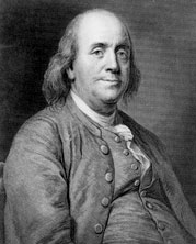 Benjamin Franklin (1706 -1790) fut  élu Associé étranger de l’Académie royale des sciences le 16 août 1772.