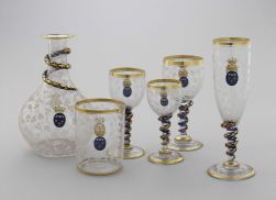 Service de verrerie au chiffre du duc d’Aumale, verre de Bohème