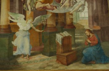 Intérieur de la chapelle royale de Chaalis, fresque de Primatice. Détail.