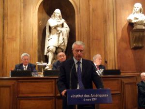 Gilles de Robien ministre de l’Éducation nationale, de l’Enseignement supérieur et de la Recherche, le 5 mars 2007, à l’Académie des sciences morales et politiques