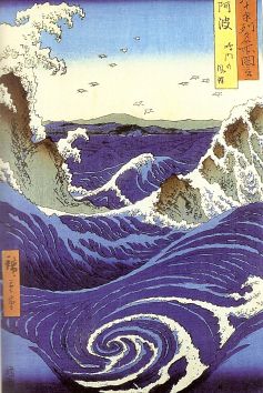 Utagawa Hiroshige (1797-1858). Vue des troubillons de Naruto à Awa.