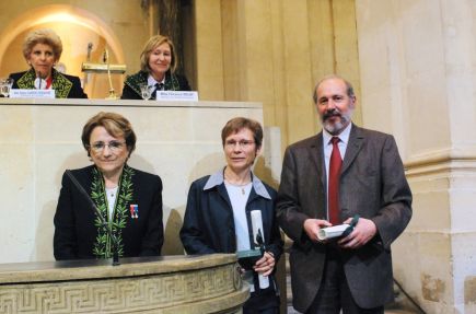 Nicole Le Douarin, Francis Eustache, Béatrice Desgranges, le 13 juin 2007, sous la Coupole