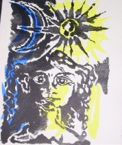 Lithographie de Jean Lurçat extraite de "Domaine" : La femme