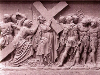 Sixième station, Véronique essuie le visage de Jésus