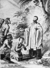 Saint François Xavier baptise des indigènes