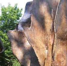 La flamme de la Liberté , sculpture de Jean Cardot, à la Fonderie d’art de Coubertin,  9 juin 2008, détails