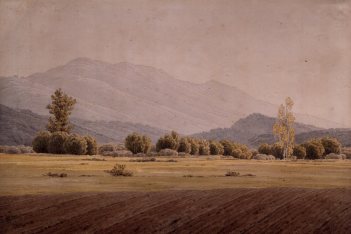 Caspar David Friedrich (1774-1840),  Blick über das Schneegrubenmassiv von Hainbergshöh aus