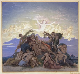 Karl Friedrich Schinkel (1781-1841), Trauernde am Tumulus, Ahnung eines neuen Tages