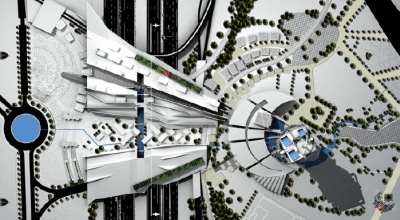 Image du projet de Vincent Champier,  Le Nouvel Etablissement Humain-Le trait d’union architectural , 1er Prix du Grand Prix d’Architecture 2008  de l’Académie des beaux-arts