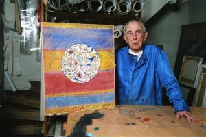 Jean Cortot de l’Académie des beaux-arts, dans son atelier, avril 2008