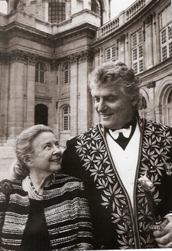 Léonard Gianadda dans la cour de l’Institut de France, 4 juin 2003