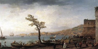 Vue de Naples avec le Vésuve (vers 1748)