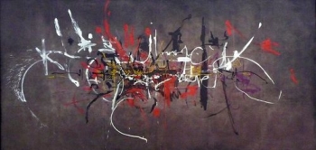 Les Capétiens partout, huile sur toile (2,5x6 m ; 1954) de Georges Mathieu