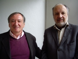 Gilles Veinstein et Henry Laurens, professeurs au Collège de France, le 8 avril 2009
