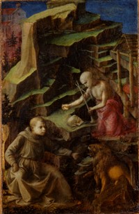 FILIPPO LIPPI – Saint Jérôme Pénitent et un jeune Frère Carme, vers 1435-1426. Musée Lindenau, Altenbourg