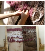 Rasma Noreikyte en train de tisser Métis