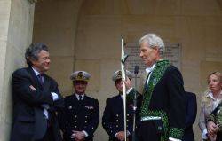 Le ministre Jean-Louis Borloo et Jacques Rougerie de l’Académie des beaux-arts