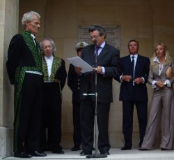 Le ministre Jean-Louis Borloo et Jacques Rougerie de l’Académie des beaux-arts, 3 juin 2009, Institut de France