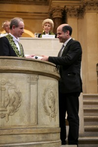 Gérard Laumon, de l’Académie des sciences et Michael Harris, Lauréat du Prix scientifique de la Fondation Simone et Cino del Duca, 10 juin 2009, Coupole de l’Institut de France