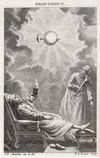 Frontispice de "Guérison de la Paralysie par l’Electricité" abbé Sans (1772), BNF, Bibliothèque de l’Arsenal