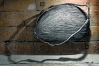 Anne Delfieu, PR 2 PRVD\/06, 2006, Compression carton\/bois sur contreplaqué, 120 X 185 cm