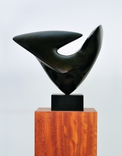 Sculpture d’Antoine Poncet,  Jamais à jamais , bronze patiné I\/VIII, 1987, 42x62x51 cm, fonte TEP, Athènes)