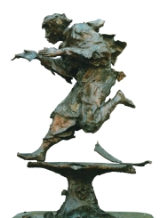 Gualtiero Busato, Grande Etude pour la Fontaine du Messager - F34, 2000-2001, Bronze cire perdue III :VIII, fonte Coubertin, H.140 cm, Collection particulière Dubaï