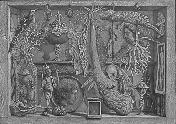 Scarabatto, gravure d’Erik Desmazières, in  Musaeum Clausum  de Sir Thomas Brown avec quatre gravures d’Erik Desmazières