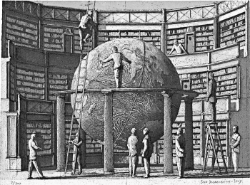 Théâtre de géographie , gravure d’Erik Desmazières, 2007, eau-forte, aquatinte et roulette, 266 x 200