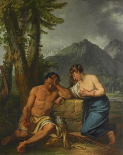 Le Barbier Jean Jacques François, Un canadien et sa femme pleurant sur le tombeau de leur enfant, 1781