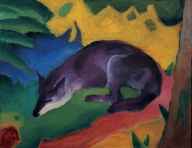 Franz Marc, Renard d’un bleu noir, 1911 Huile sur toile 50 x 63,5 cm Von der Heydt-Museum Wuppertal