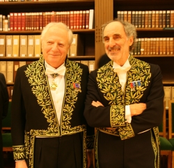 Aymeric Zublena et Paul Andreu, membres de la section d’architecture de l’Académie des beaux-arts, le 2 décembre 2009 © Canal Académie