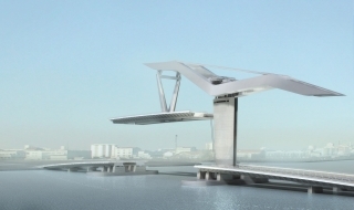 Projet architectural d’Aymeric Zublena, Pont mobile Bacalan-Bastide à Bordeaux,  2009