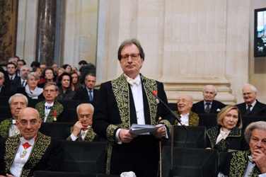 Jean-Luc Marion faisant l’éloge de son prédécesseur, le cardinal Jean-Marie Lustiger