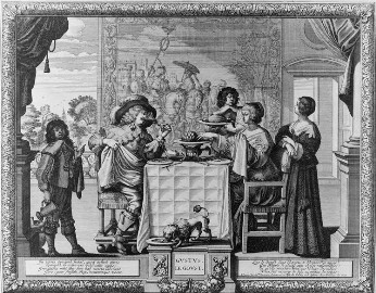 Le Goût, eau-forte par Abraham Bosse