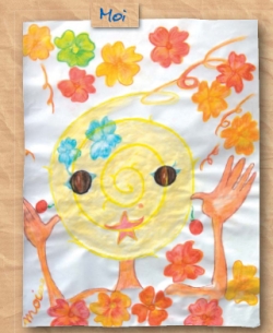 Moi. Dessin d’enfant tiré de L’alphabet des mots du cancer