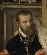 Détail du portrait de Jacopo Strada , 1567 - 1568, Vienne, Kunsthistorisches Museum
