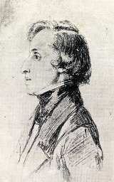 Frédéric Chopin, d’après un croquis de Franz Xaver Winterhalter