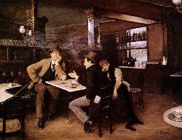 Au bistro, huile sur toile de Jean Béraud (1849–1935)