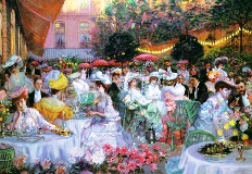 La terrasse de l’Hôtel Ritz de Paris en 1908 par Pierre Georges Jeanniot