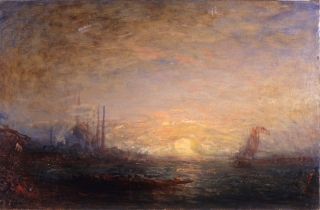 Félix Ziem (1821-1911), Constantinople, huile sur bois, 70x106