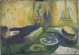 Edvard Munch,  Meurtre (mort de Marat)  , 1906 Huile sur toile, 69,5x100 cm Oslo, The Munch museet