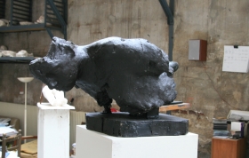 Tête d’Eve, bronze de Pierre Edouard, atelier de l’artiste le 13 mars 2010