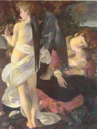 Le Repos pendant la fuite en Egypte, Le Caravage. Italie, Rome, Galleria Doria-Pamphili