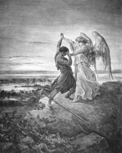 Combat de Jacob avec l’ange, de Gustave Doré