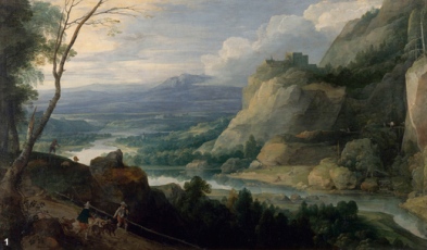 Jacques Fouquières, Paysage montagneux,1621, Huile sur toile, 118 x 199. Nantes, Musée des Beaux-Arts © RMN \/ Gérard Blot