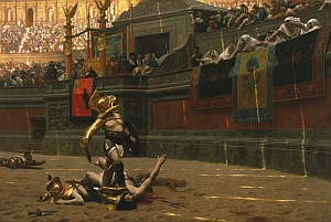 Jean-Léon Gérôme,  Pollice Verso, 1872 Huile sur toile, 97,5 x 146,7 cm Phoenix Art Museum