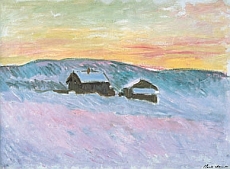 Claude Monet, Paysage de Norvège. Les maisons bleues, 1895 – Huile sur toile, 61 x 84 cm – Musée Marmottan Monet, Paris – Inv. 5169