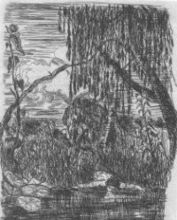 Narcisse. Dessin à l’encre de Paul Valéry, conservé au musée Paul Valéry de Sète.